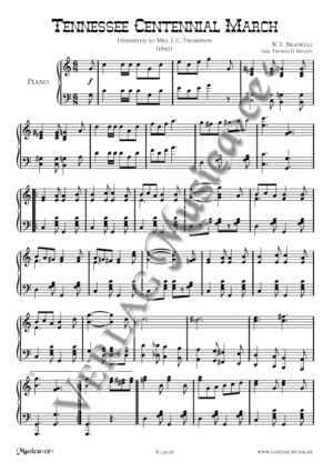 Tennessee Centennial March - - Ragtime für Klavier von W. E. Braswell
